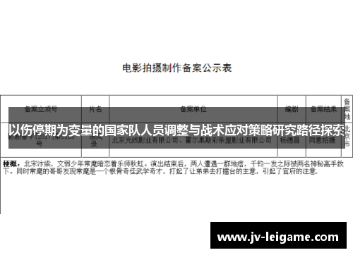 以伤停期为变量的国家队人员调整与战术应对策略研究路径探索